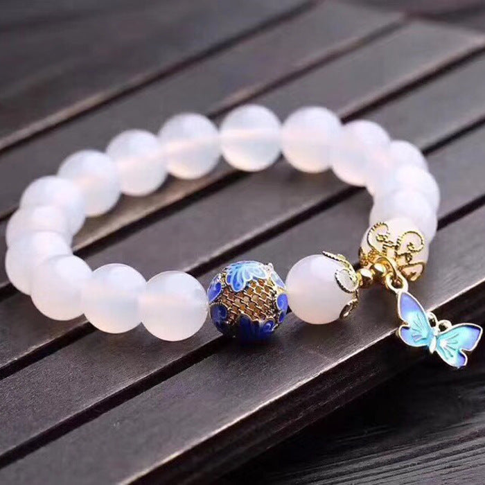 FREE SHIPPING!!!Natural white agate bracelet