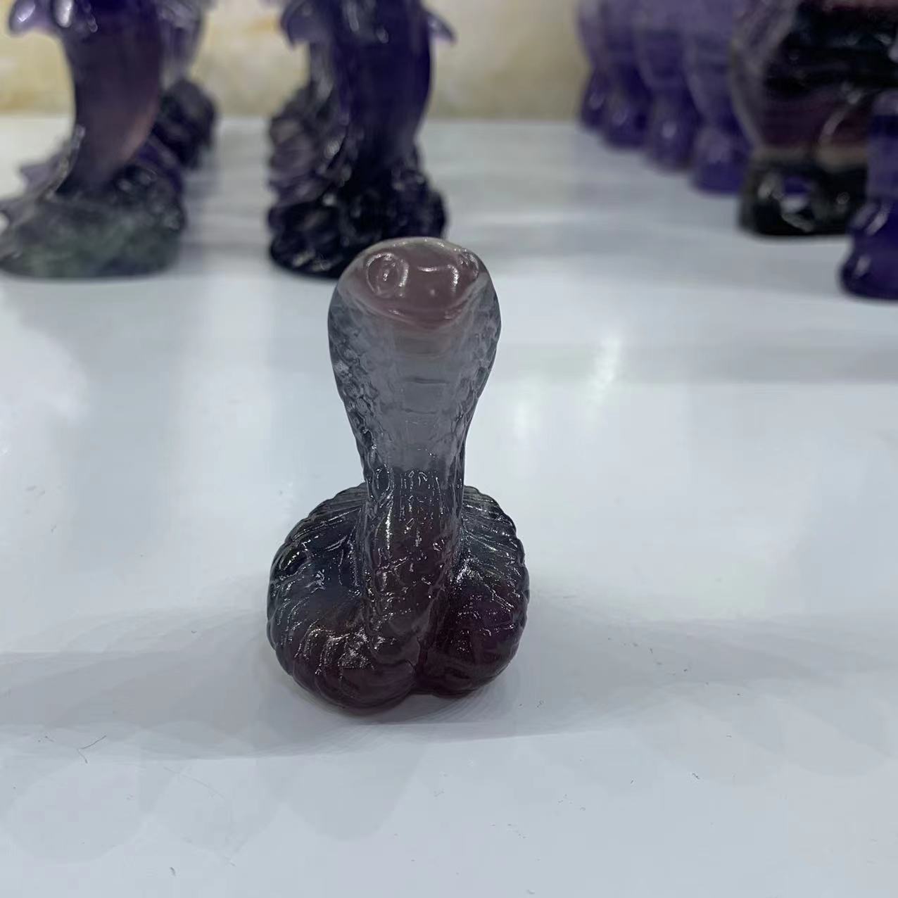 Cobra Animal Ornament Craft Natural Crystal Fluorite