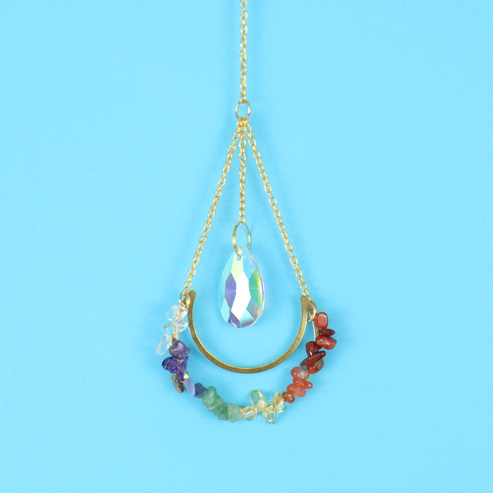 Crystal Moon Water Drop Pendant