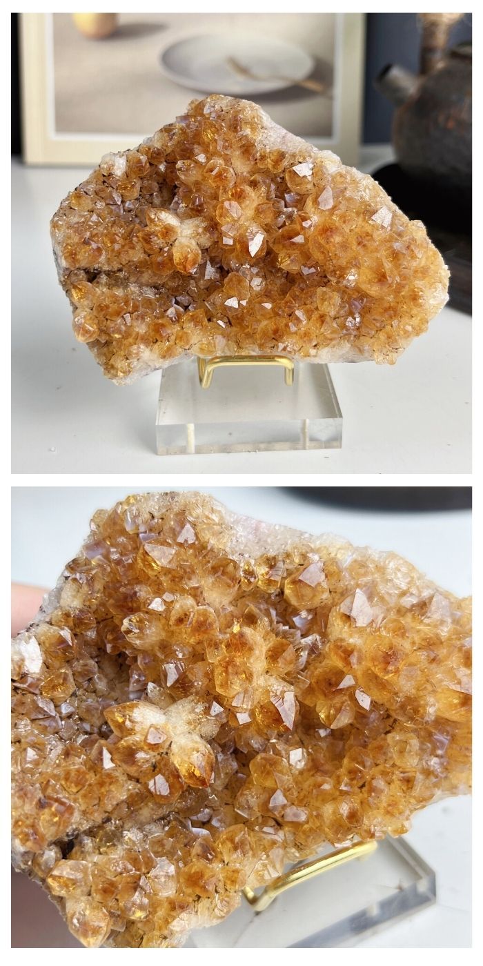 Brazilian Citrine Cluster With Delicate Pedestal