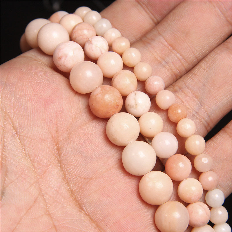 Natural Pink Aventurine Loose Crystal Round Beads