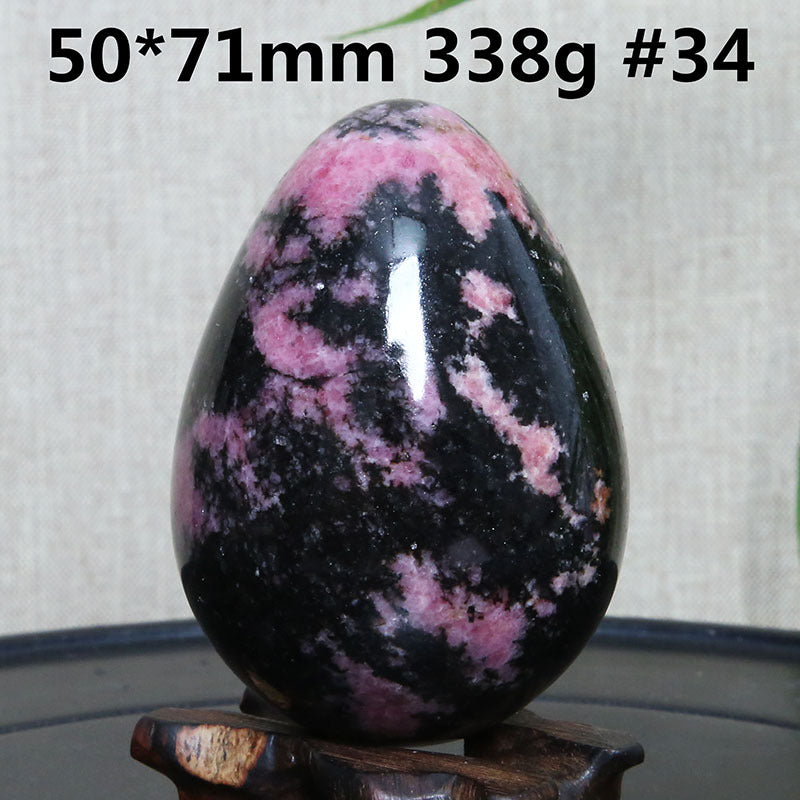 Natural Crystal Plum Tourmaline Stone Egg Ornaments