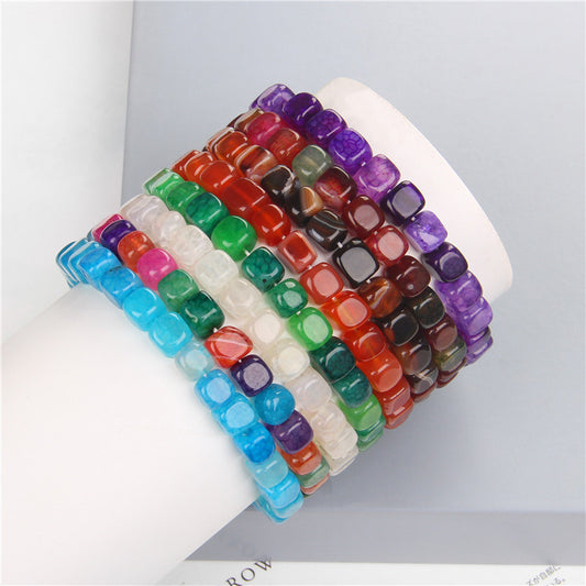 Tourmaline Agates Bracelet Square Stone