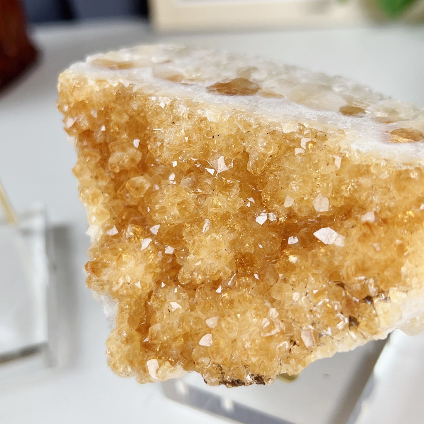 Brazilian Citrine Cluster With Delicate Pedestal