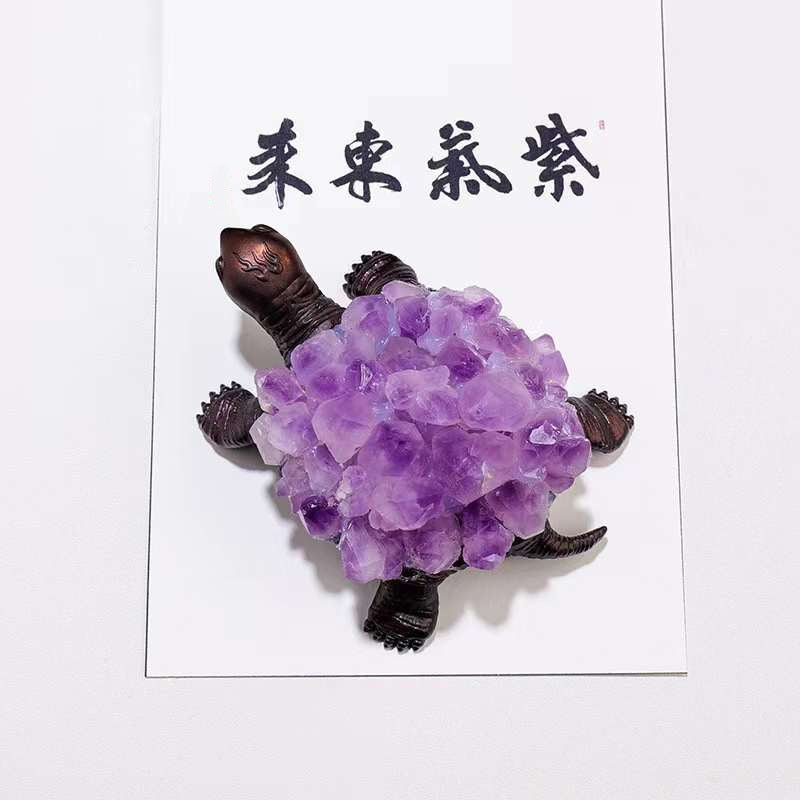 Natural Amethyst Handmade Turtle Ornaments