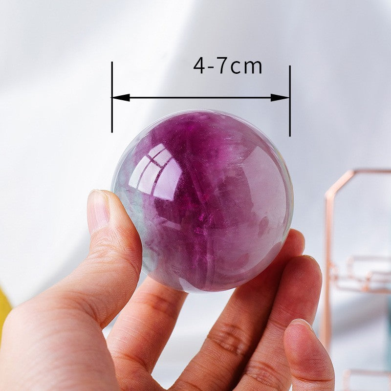 Natural Watermelon Fluorite Crystal Sphere Ornaments