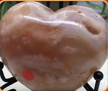 Cherry Blossom Agate Heart Shape