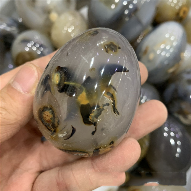 Crystal Marine Chalcedony Agate Dinosaur Egg Ornaments