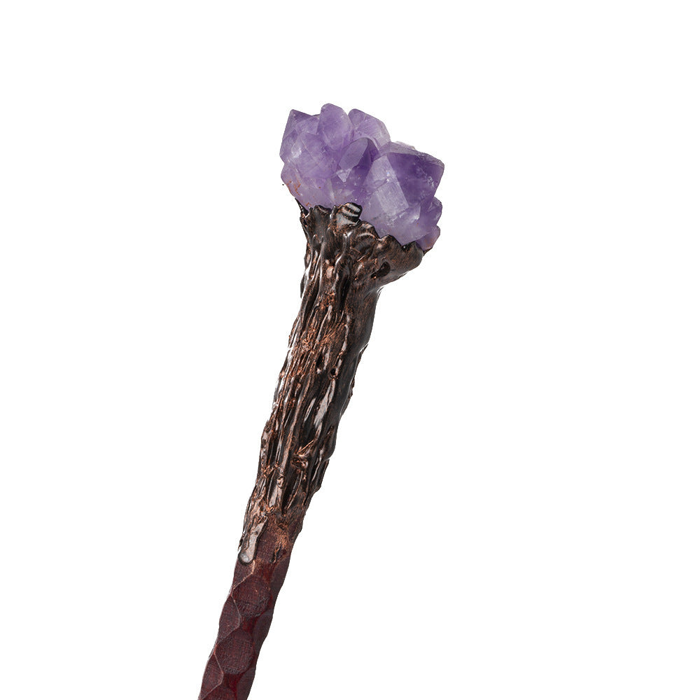 Retro Natural Crystal Stone Magic Truncheon Magic Wand