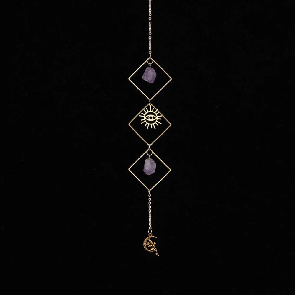 Natural Crystal Stone Amethyst Wind Chimes