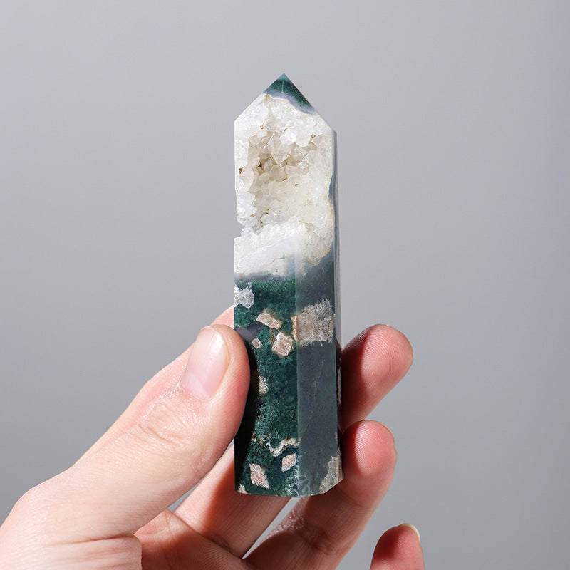 Natural Crystal- Agate Stone Pillar Ornament