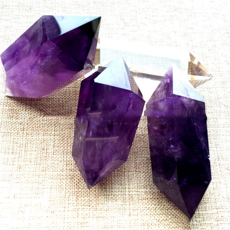 Natural Uruguayan Amethyst Double Pointed Pillar