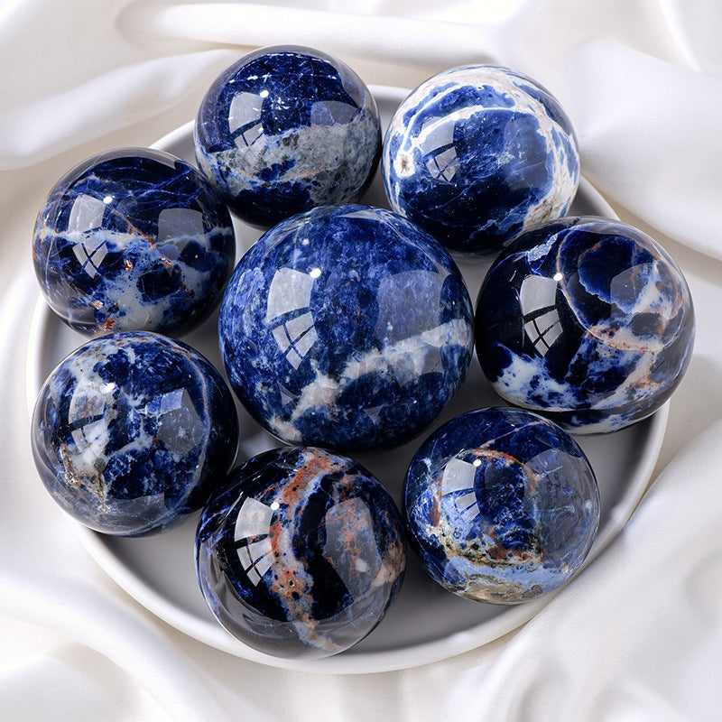 Natural Crystal Blue Stone Crystal Sphere Ornaments