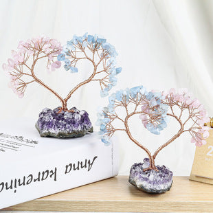 Natural Amethyst Base Weeping Willow Crystal Decoration