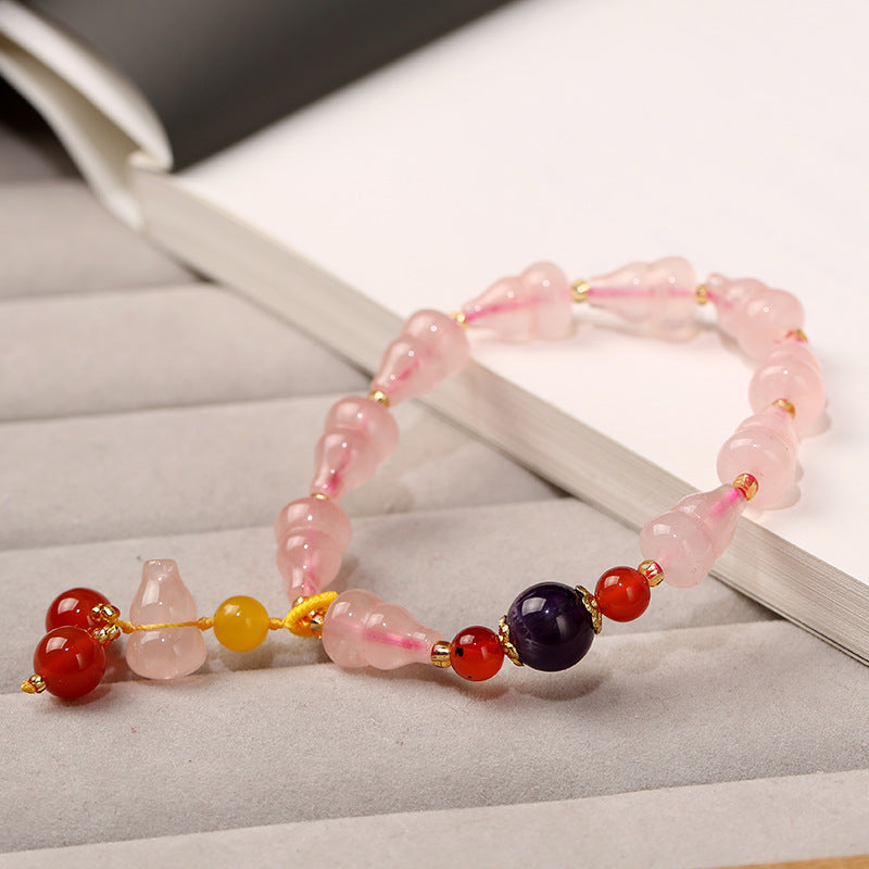 Natural pink crystal bracelet!!