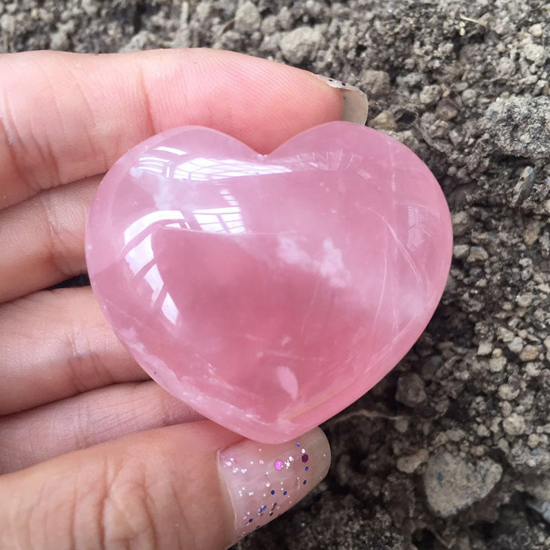 Heart-shaped pink crystals