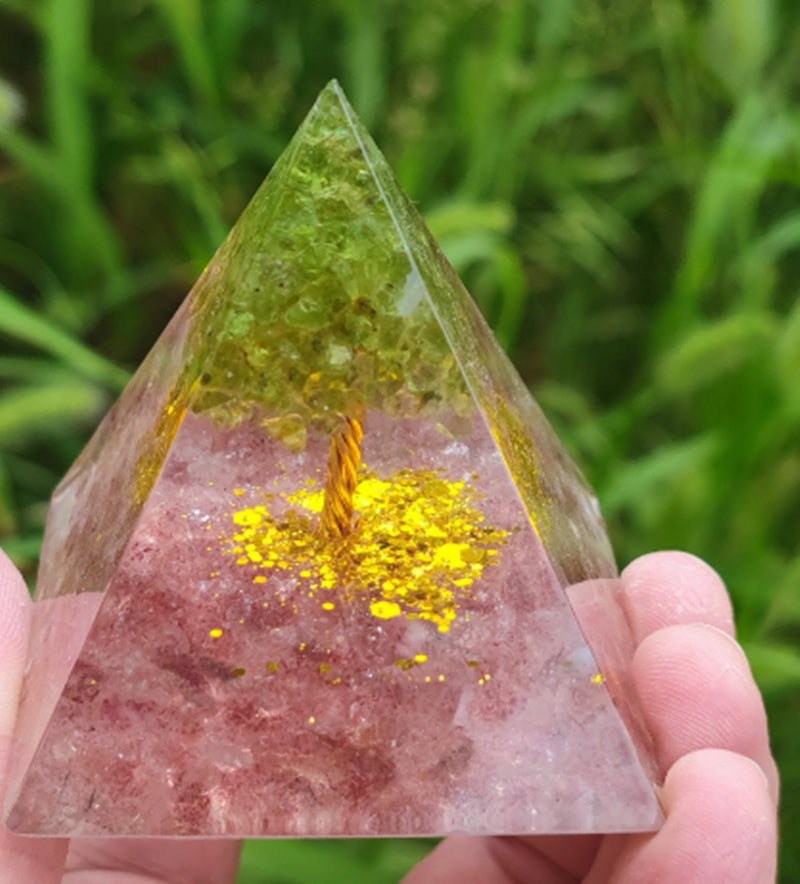 Natural Tiger Eye&Amethyst Orgonite Pyramid!