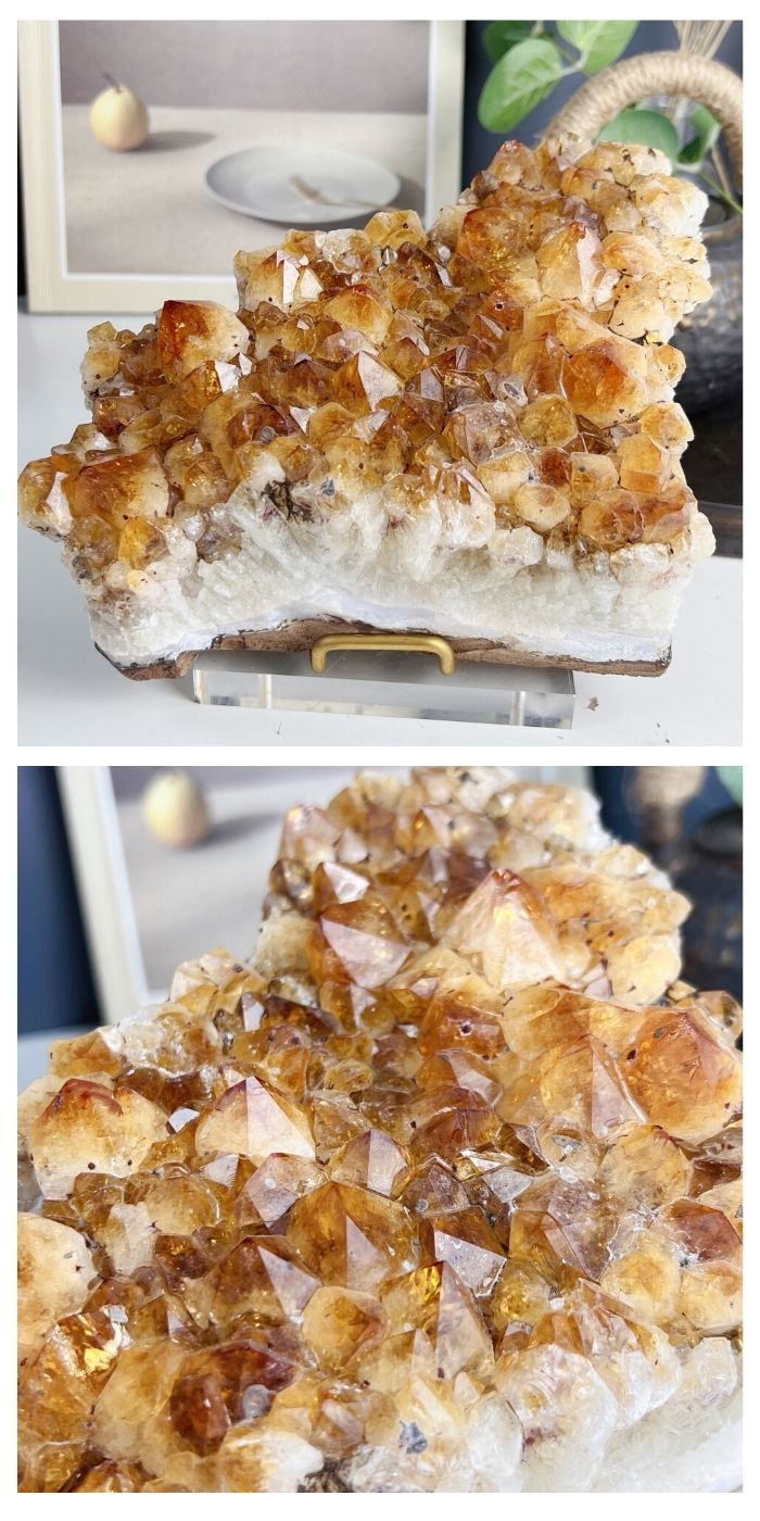 Brazilian Citrine Cluster With Delicate Pedestal