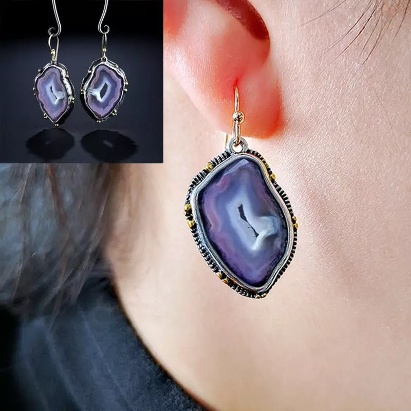 Vintage Amethyst Pendant Earrings