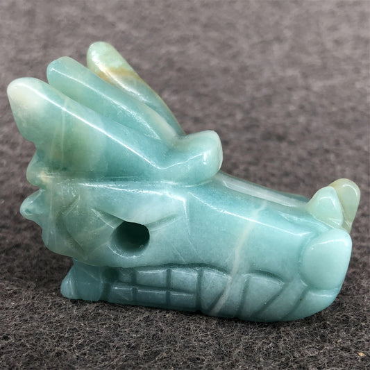 Natural Crystal Carving 2 Inch Tianhe Stone Dragon Head Figurine