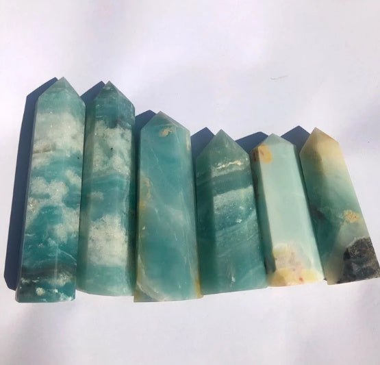 Caribbean Sea Pattern Calcite Obelisk