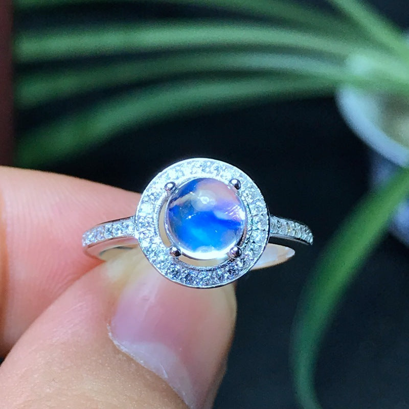 Natural Blue Moonstone Ring