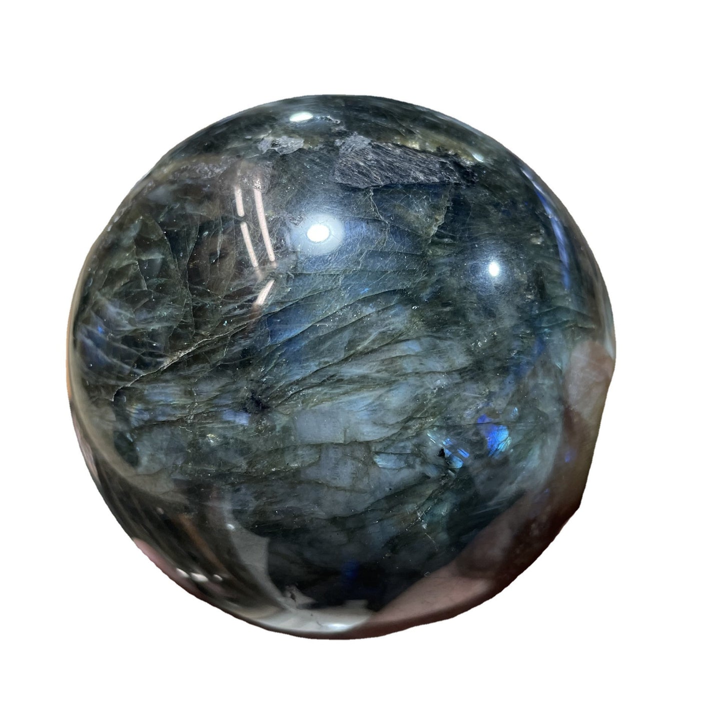 Natural Crystal Ball Natural Labradorite Sphere Ornament.STUNNING!!!