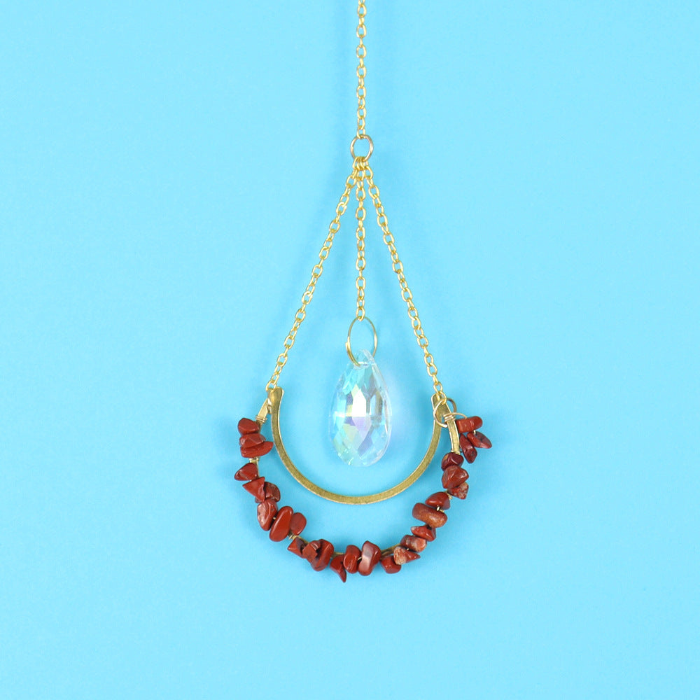 Crystal Moon Water Drop Pendant