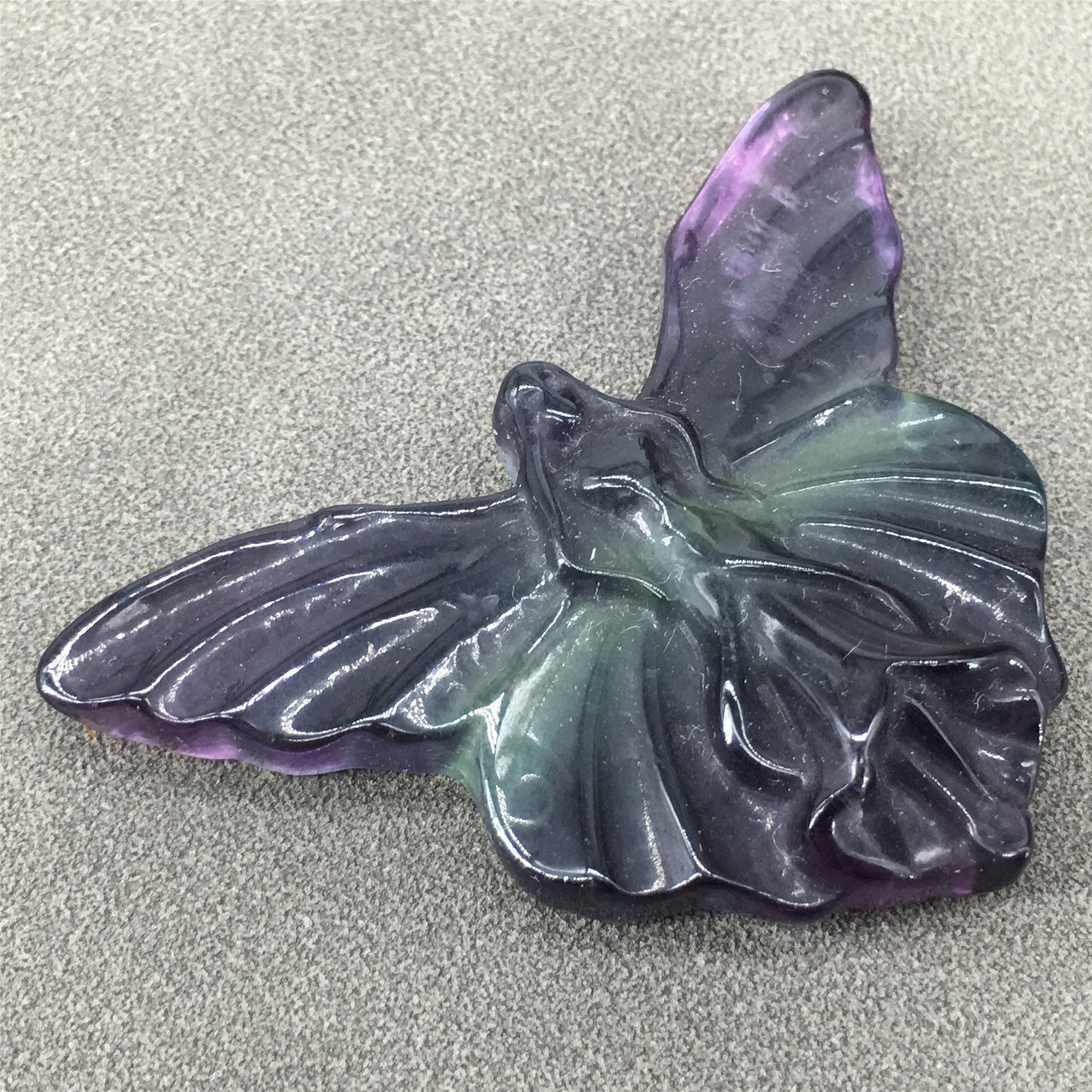 Natural Crystal Carved Colorful Fluorite Butterfly Figurine