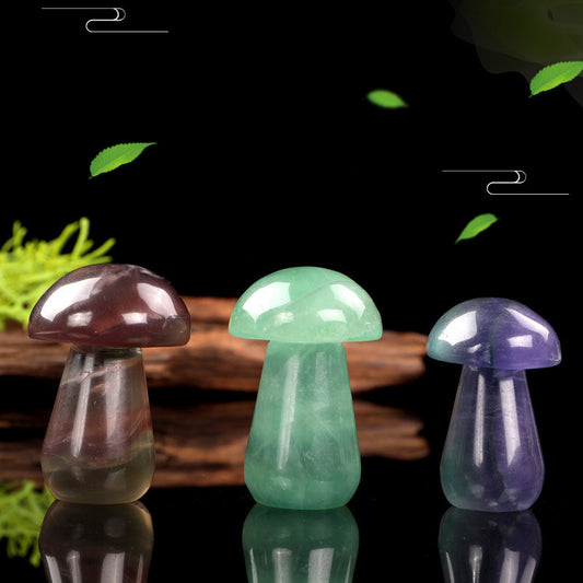 Fluorite Mushroom Crystal Ornaments