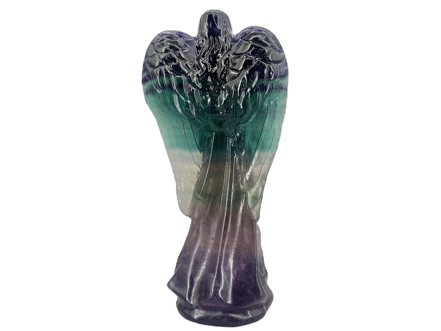 Natural Crystal Carving Colorful Fluorite Angel