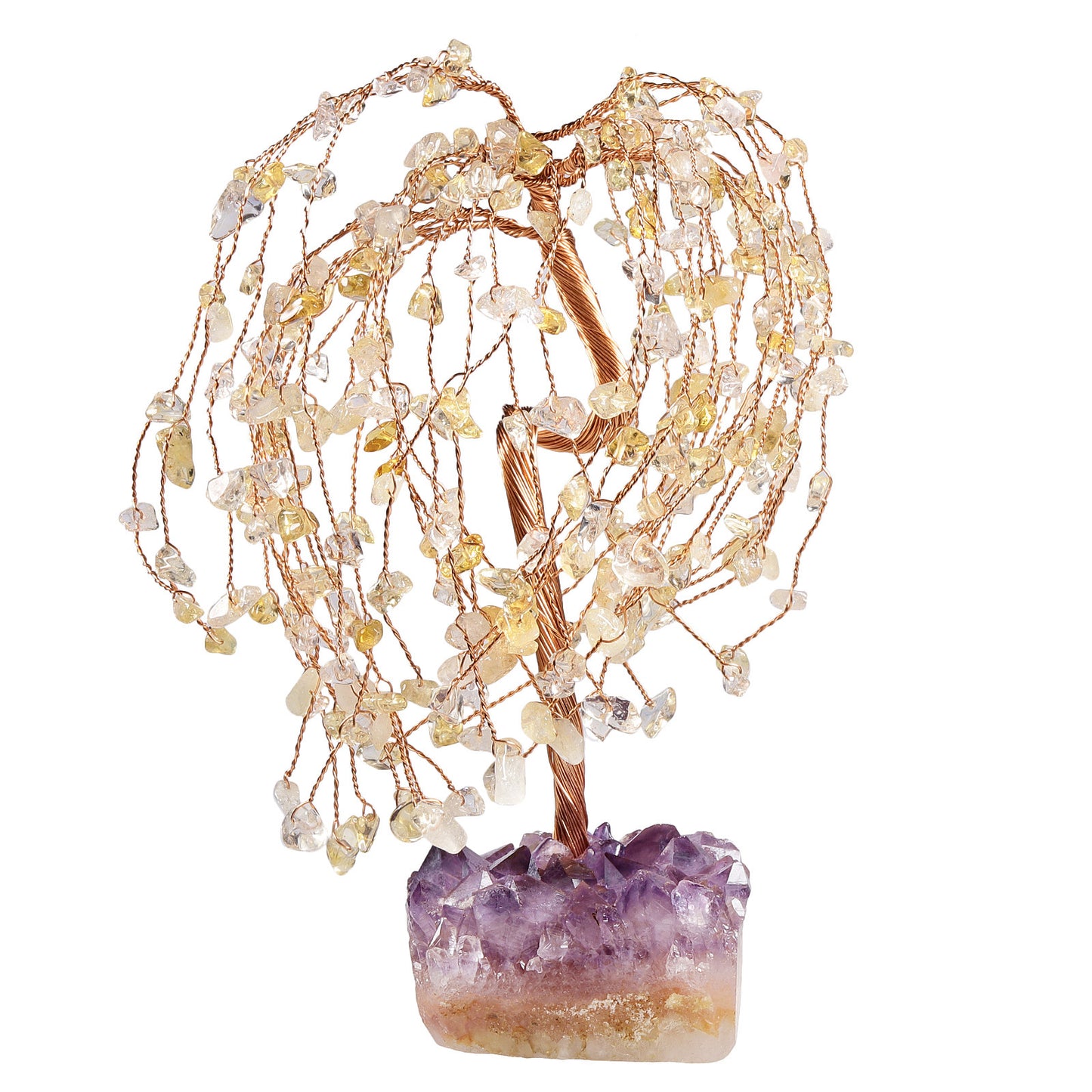 Natural Amethyst Base Weeping Willow Crystal Decoration