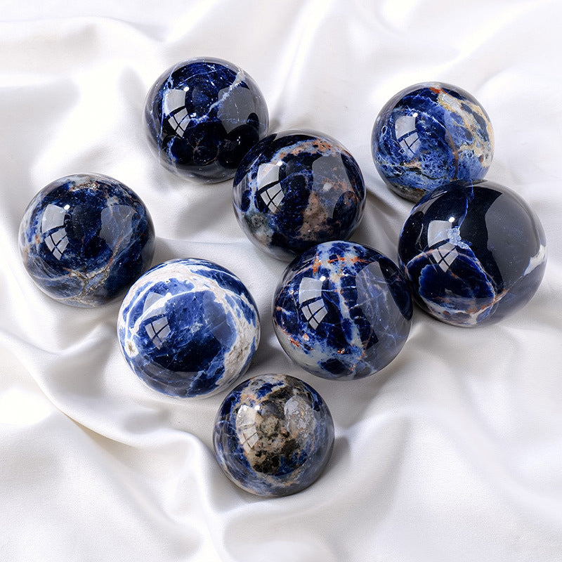 Natural Crystal Blue Stone Crystal Sphere Ornaments