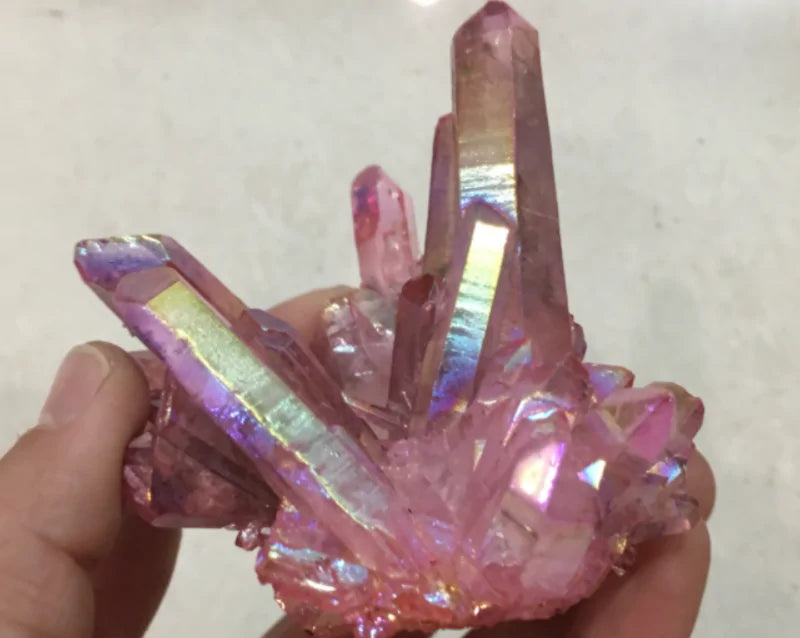 Purple Flame Aura Quartz Crystal