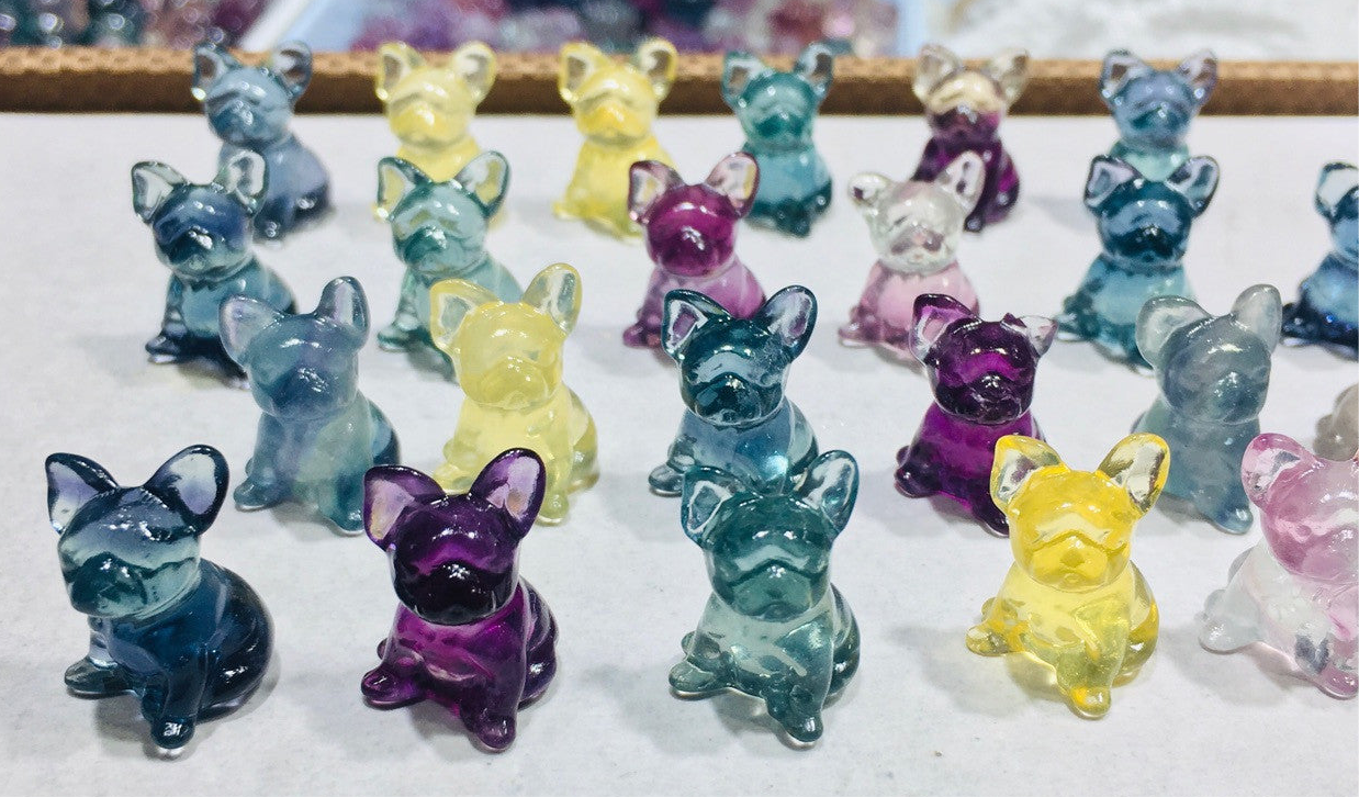 Colorful Fluorite Animal Carvings