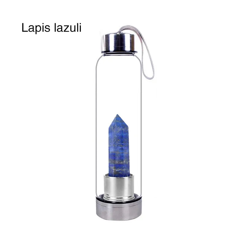 Quartz Gemstone Glass Bottle