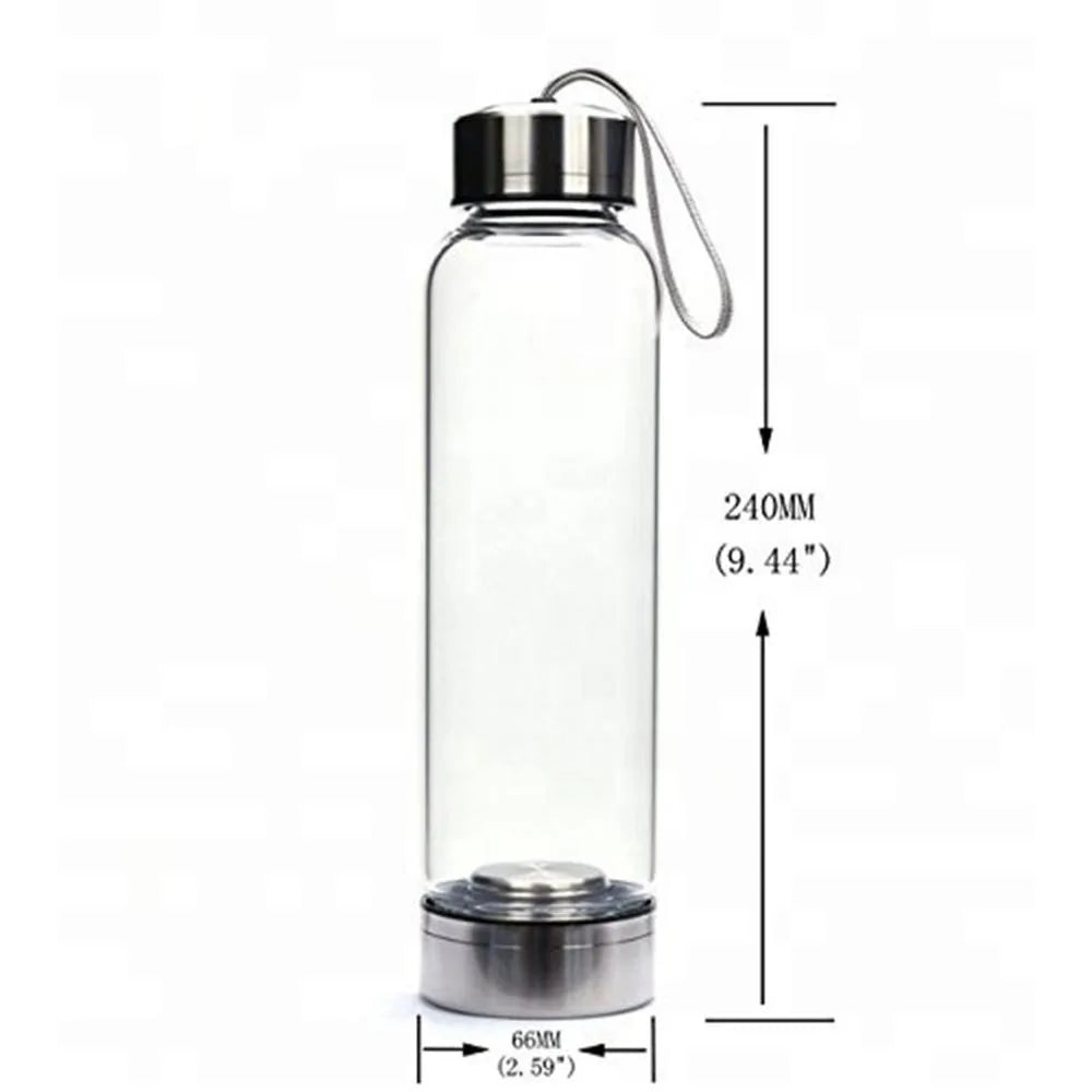 Quartz Gemstone Glass Bottle