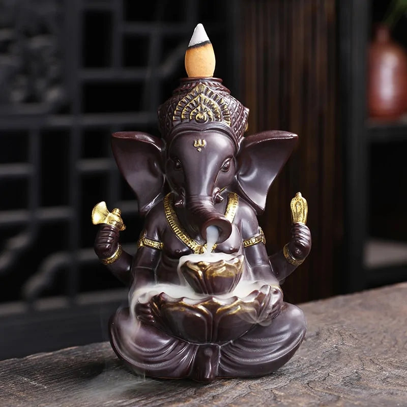 FREE SHIPPING!Ganesha Backflow Incense Burner