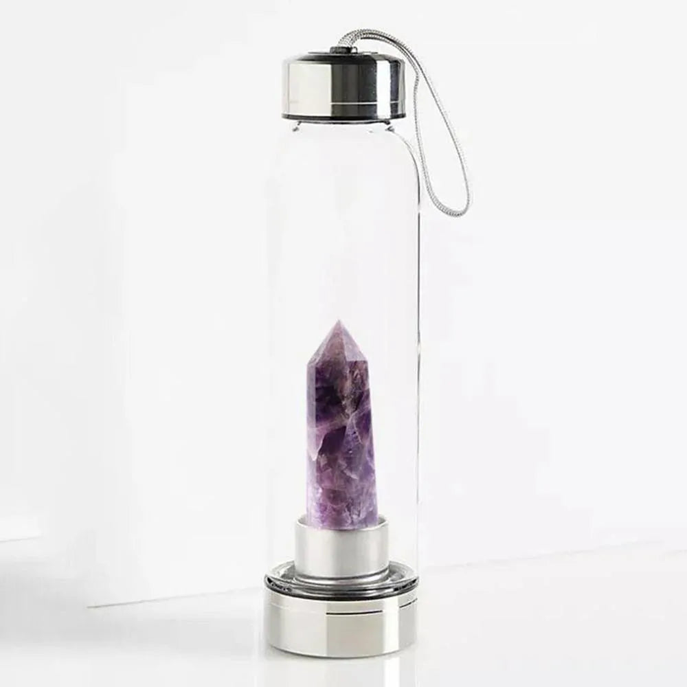 Quartz Gemstone Glass Bottle