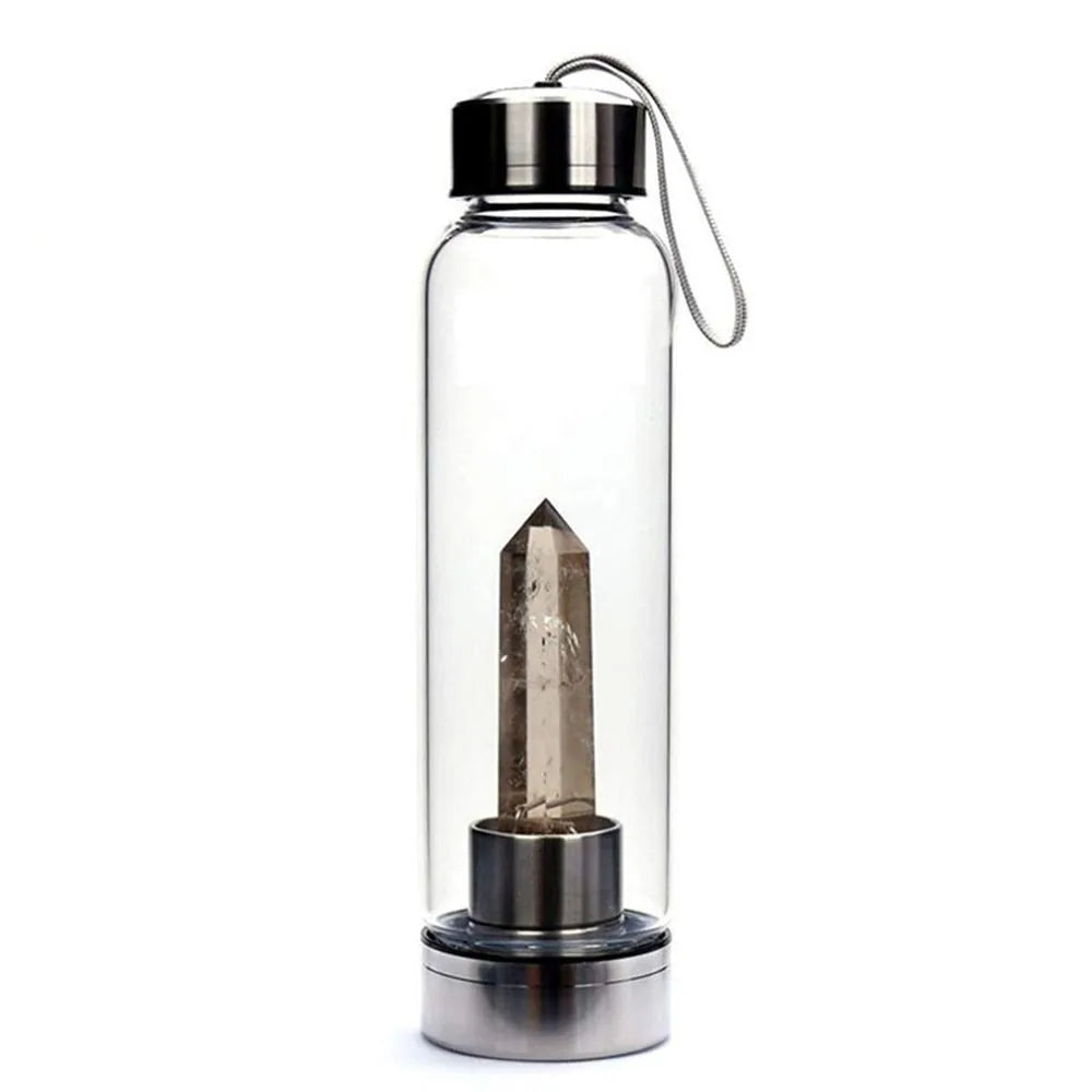 Quartz Gemstone Glass Bottle