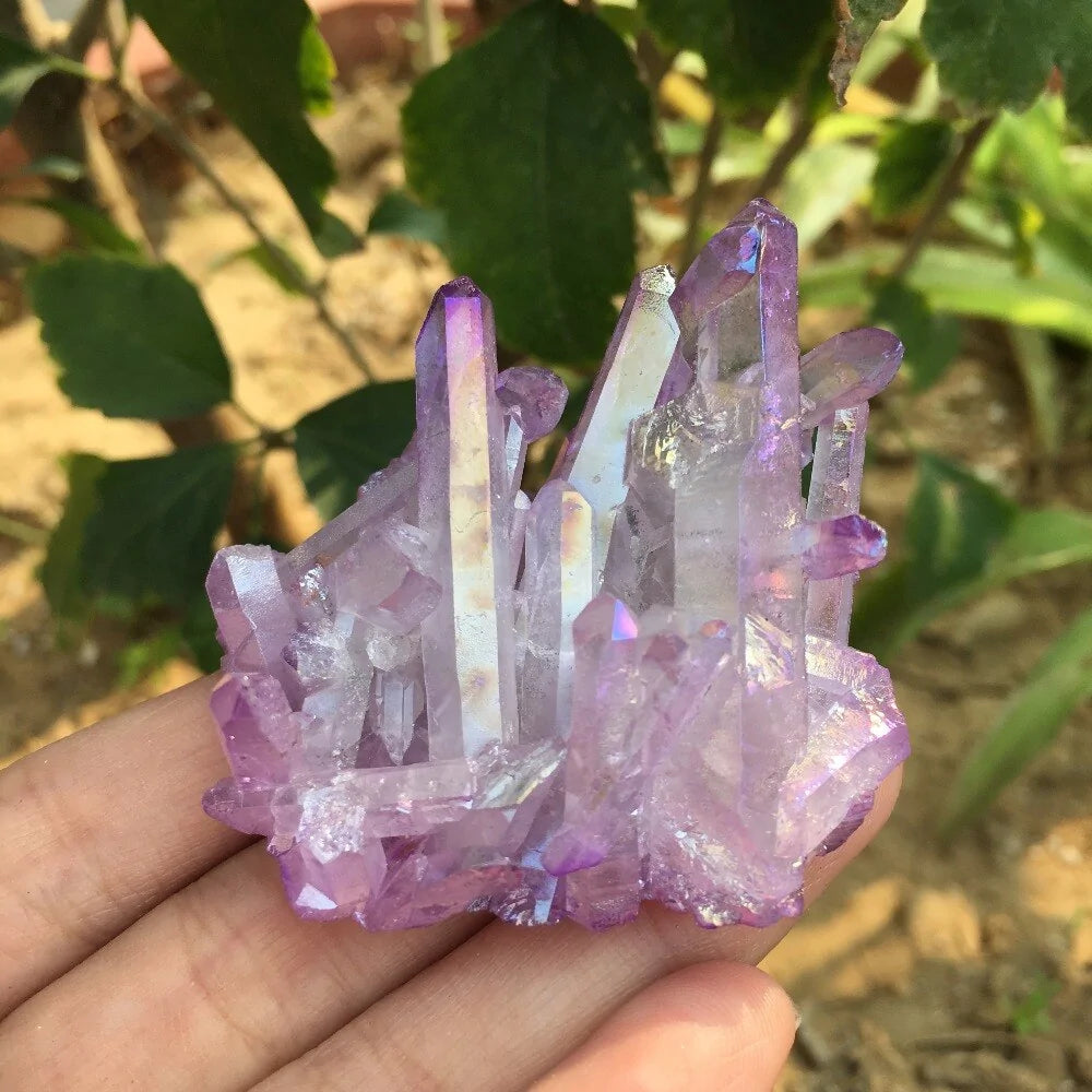 Purple Flame Aura Quartz Crystal