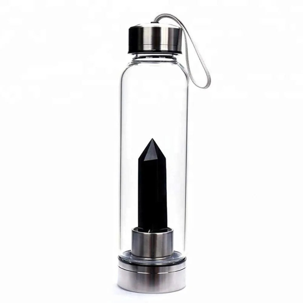 Quartz Gemstone Glass Bottle