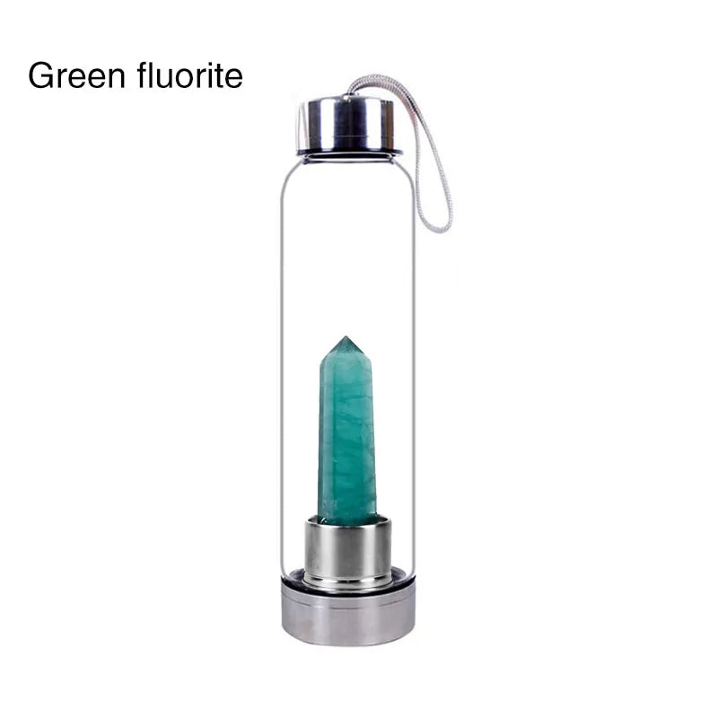 Quartz Gemstone Glass Bottle