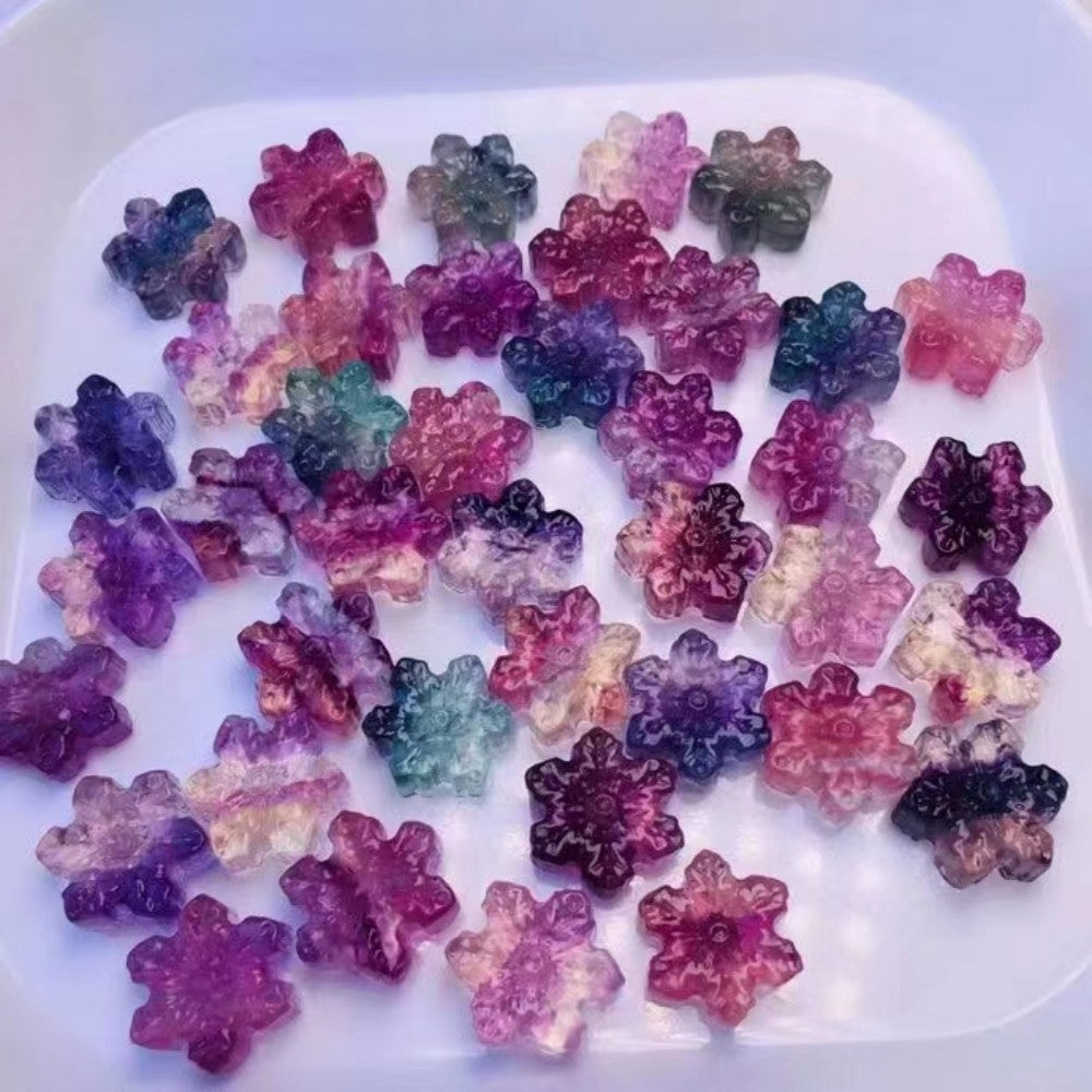 Crystal Natural Fluorite Snowflake Ornaments