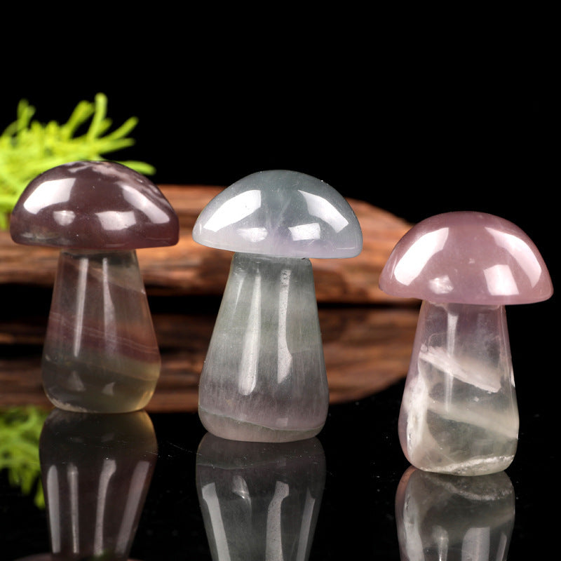 Fluorite Mushroom Crystal Ornaments