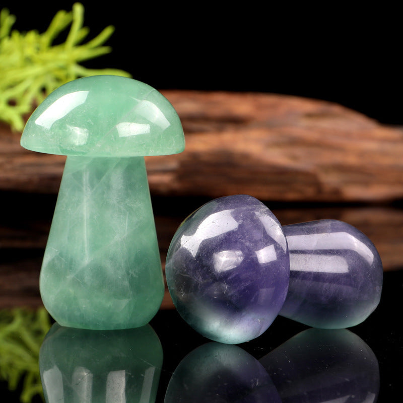 Fluorite Mushroom Crystal Ornaments