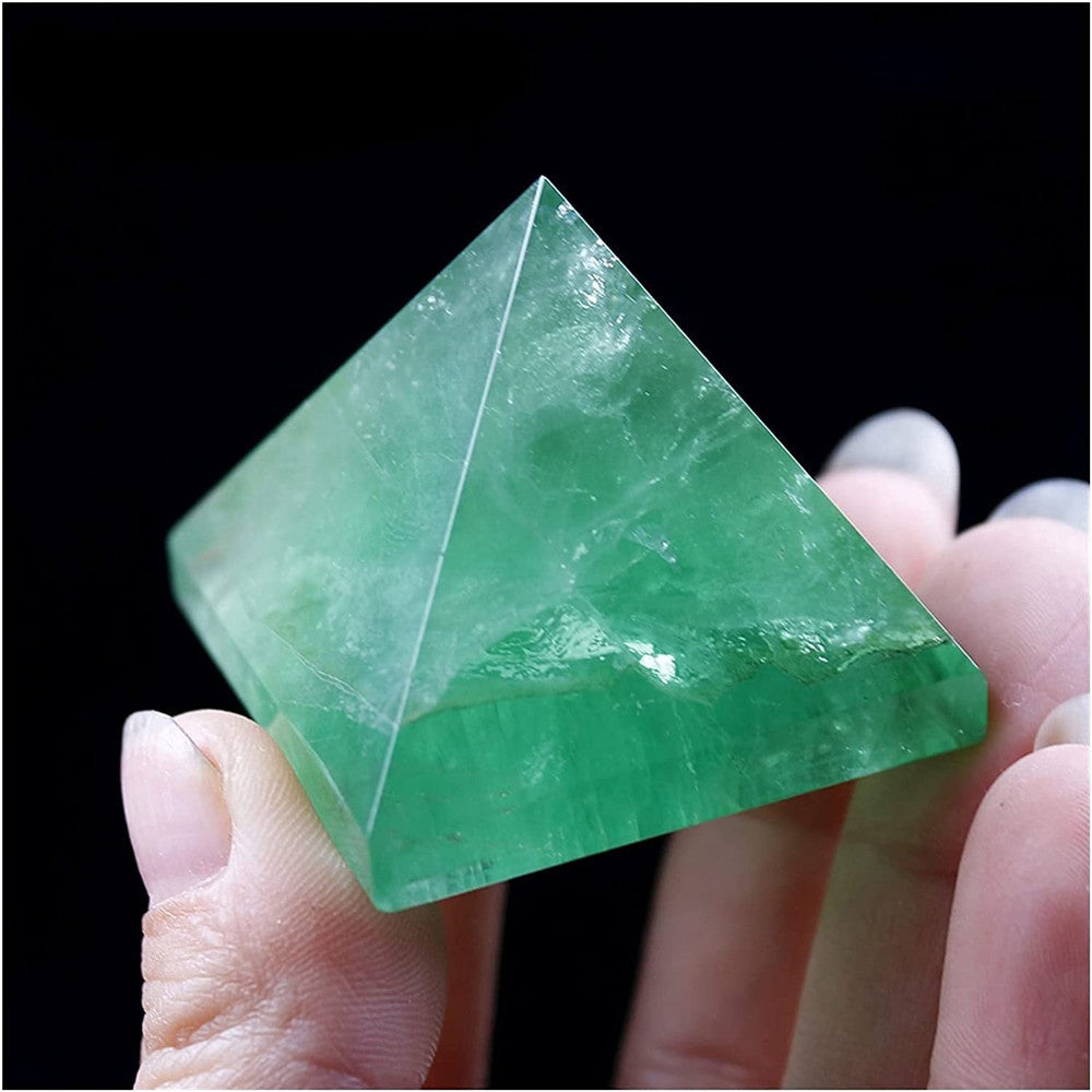 Natural Green Fluorite Pyramid Energy Ornaments