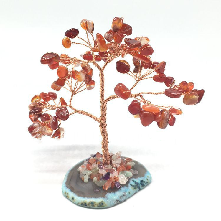 Natural Agate Citrine Plant Tree