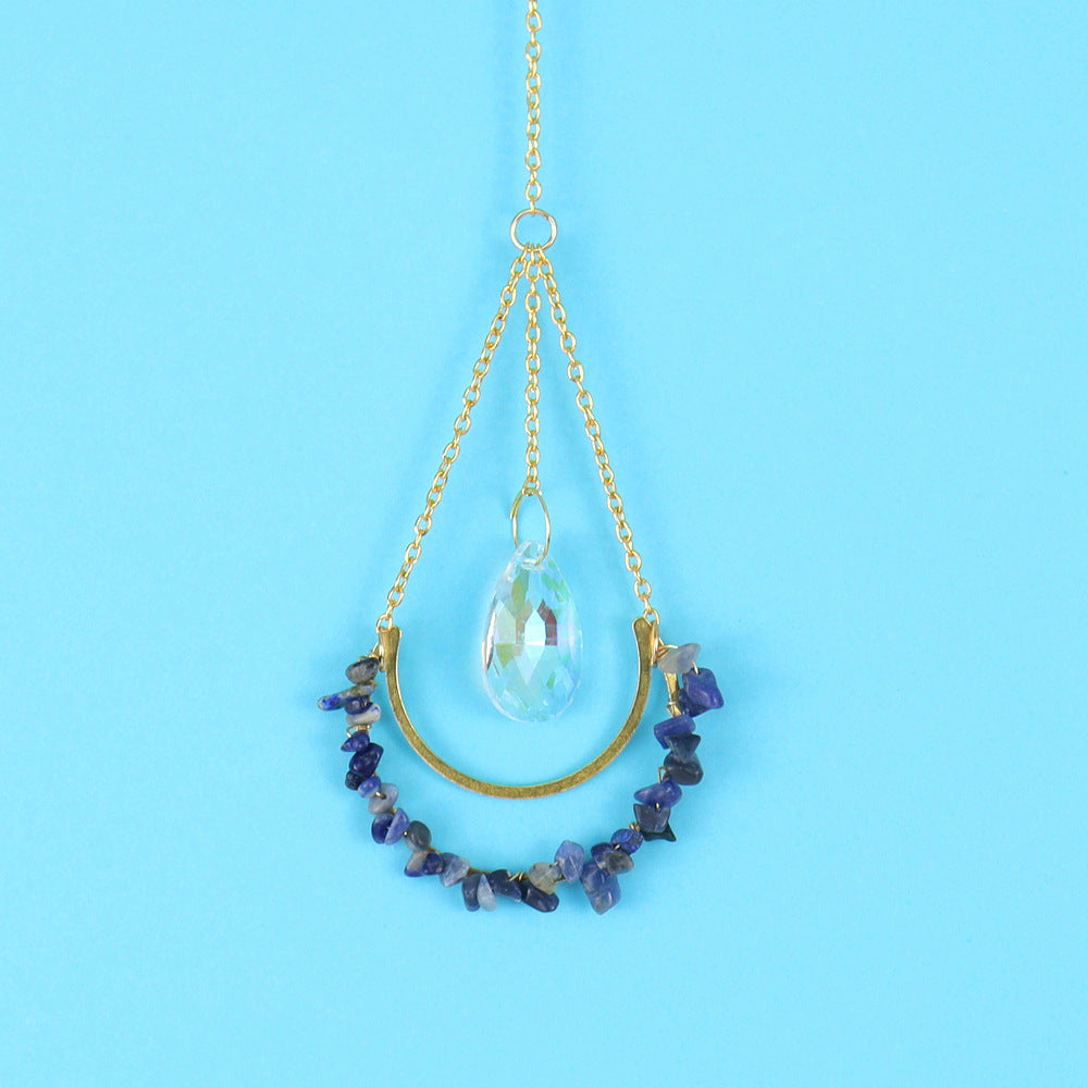 Crystal Moon Water Drop Pendant