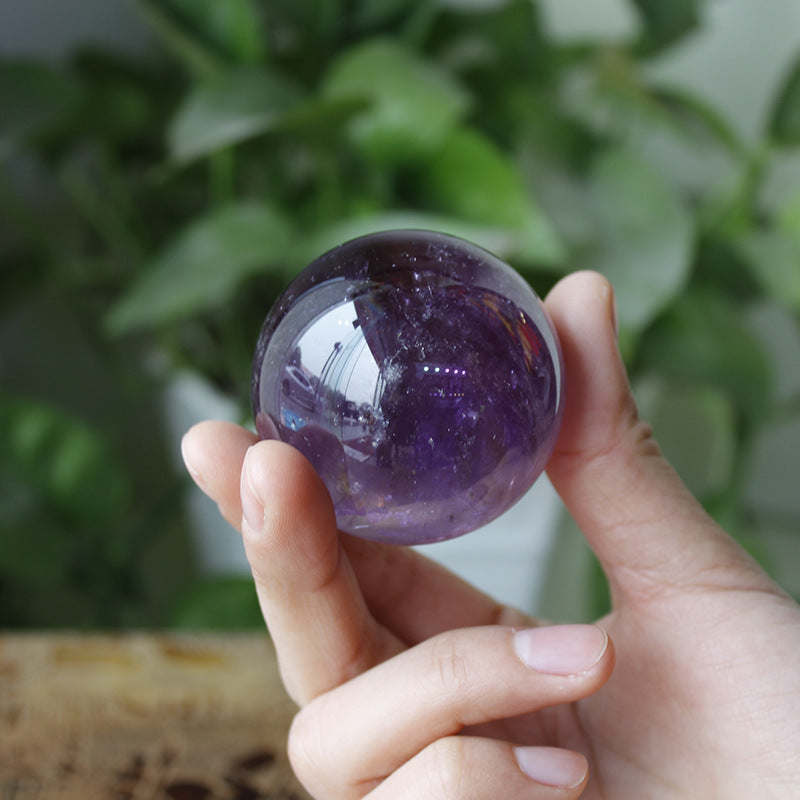 Natural,High-Grade, Brazilian Amethyst Sphere Ornaments!!Original Stone Hand Sanding!!